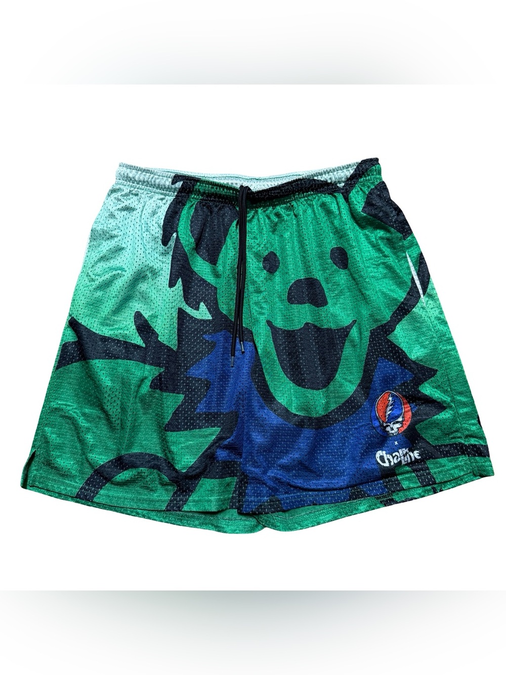 Mens RARE Chalk Line X Grateful Dead Mesh Dancing Bears Green Shorts Size L